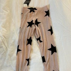 Nununu pink black star leggings. NWT!